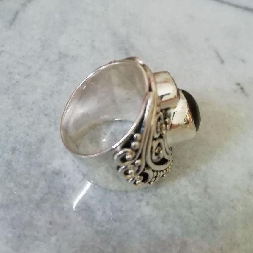 格安正規品 NOVICA ラブラドライト ブルートパーズ 925シルバー anIvD-m85908327362 9〜10号 指輪 お買い得限定SALE