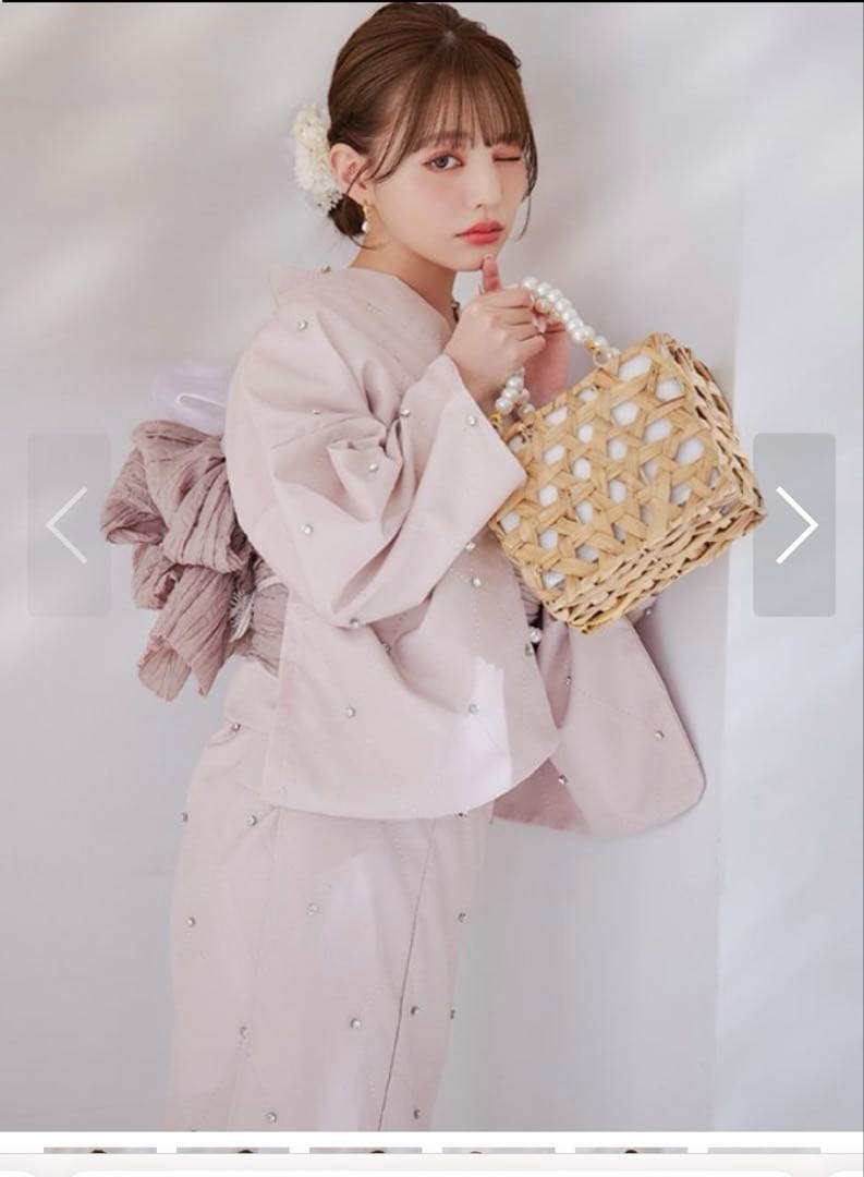 sugar アーガイルビジュー浴衣 【浴衣3点セット 浴衣/帯/下駄】 シュガー sugar アーガイルビジュー浴衣 【浴衣3点セット 浴衣/帯/下駄】 シュガー