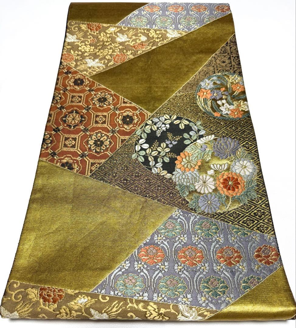 袋帯 正絹 六通柄 ゴールド 唐織 フォーマル 訪問着 留袖