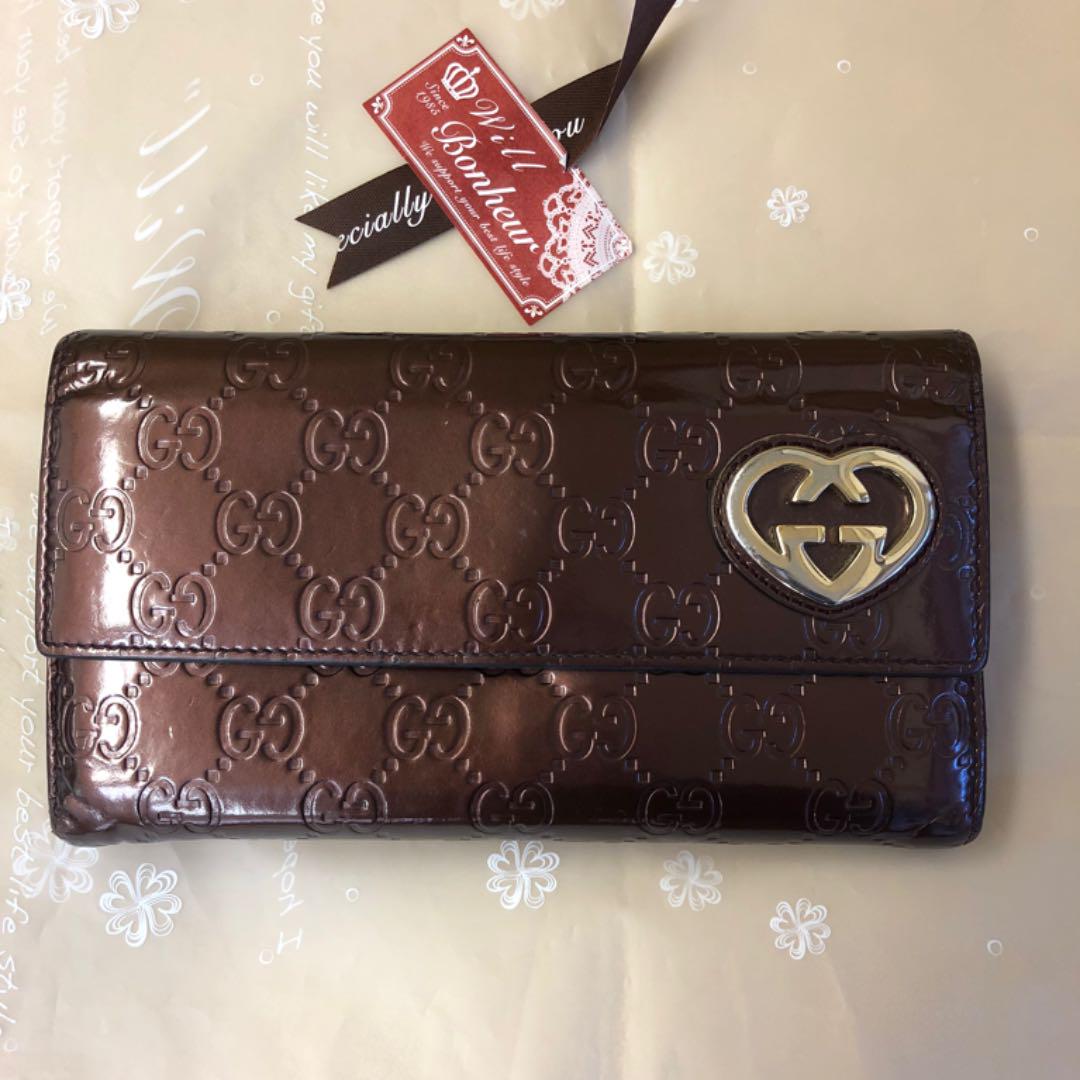 お値下げ】GUCCI 長財布 ボルドー - メルカリ
