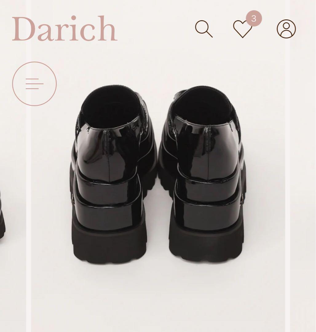 ダーリッチ新品未使用！！ エナメル ブラック ローファー 厚底
