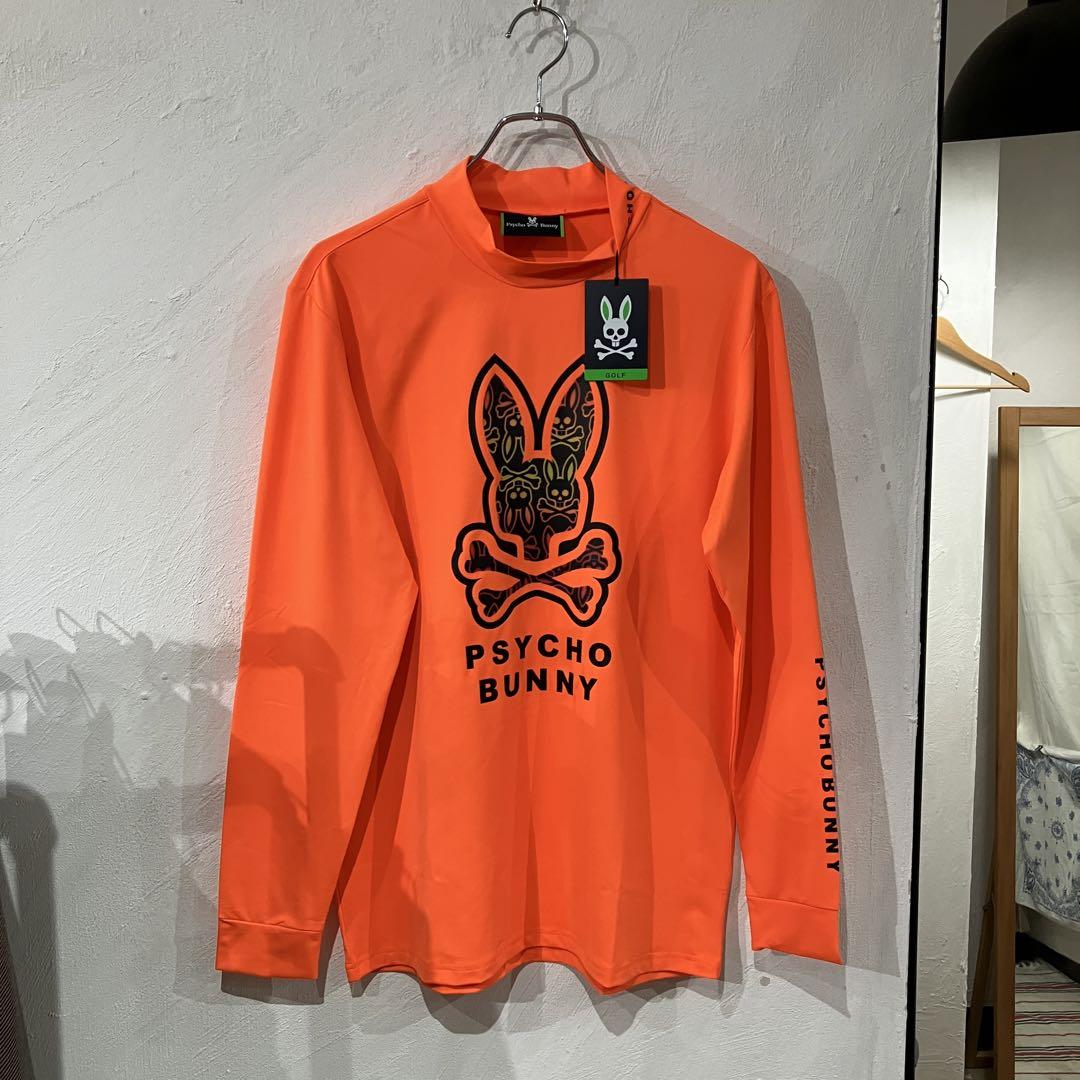 新品 PSYCHO BUNNY グラデロゴパターン モックネック ロングスリーブ