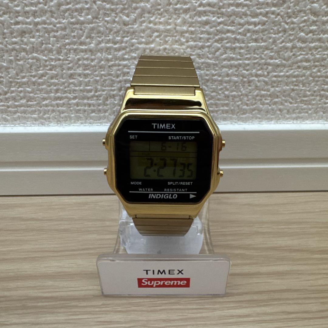 19AW Supreme × Timex Digital Watch Gold