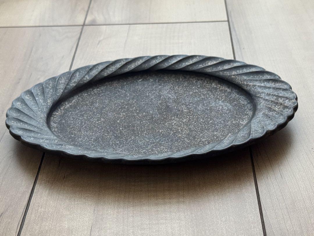 うつわうたたね　ななめしのぎオーバル皿