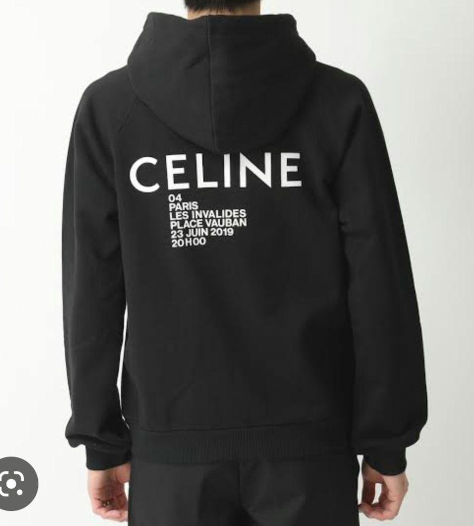 CELINE セリーヌ 21SS フードロゴデザインジップアップパーカー ブラック 2Y497052H