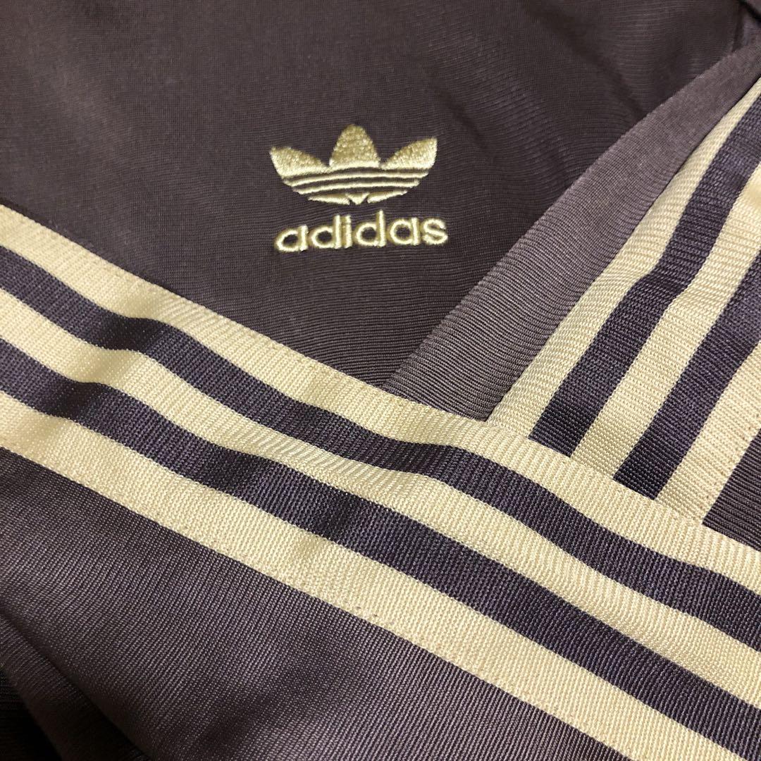 美品ブラウンL⭐️90s adidas トラックジャケット 刺繍 vintage