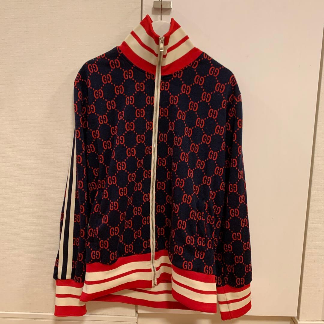 GUCCI GGロゴジャージ ネイビー/レッド　セットアップ