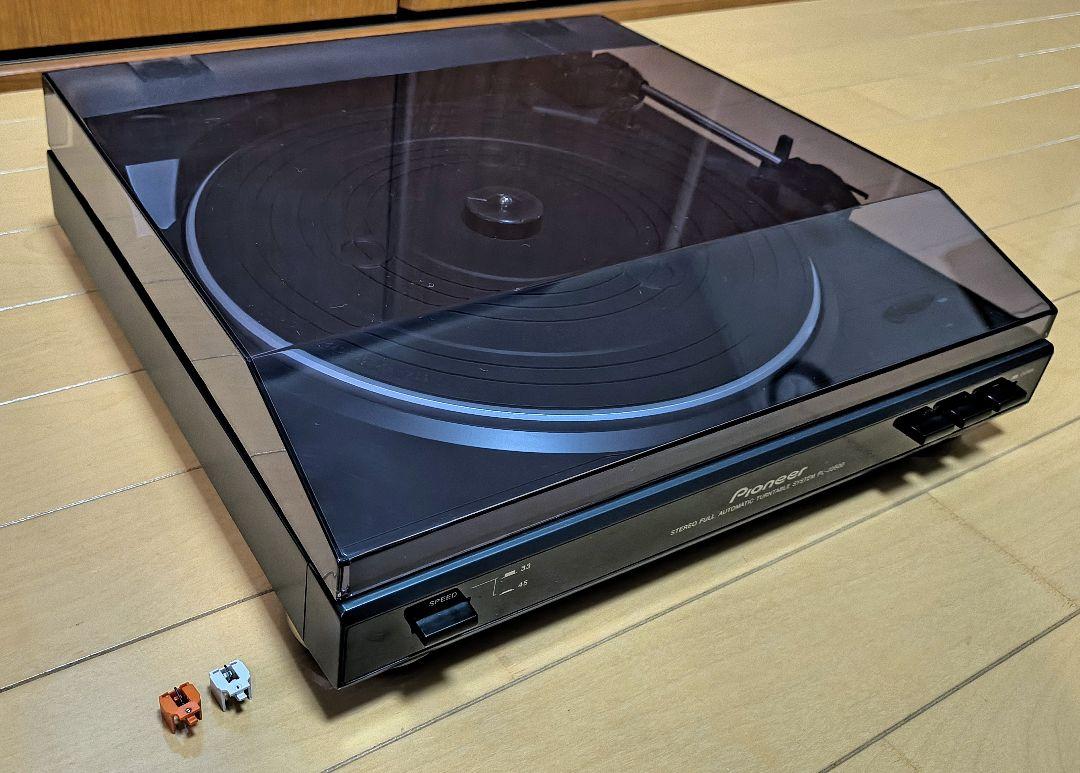 【針x2本付】パイオニア PL-J2500フルオートアナログレコードプレーヤー