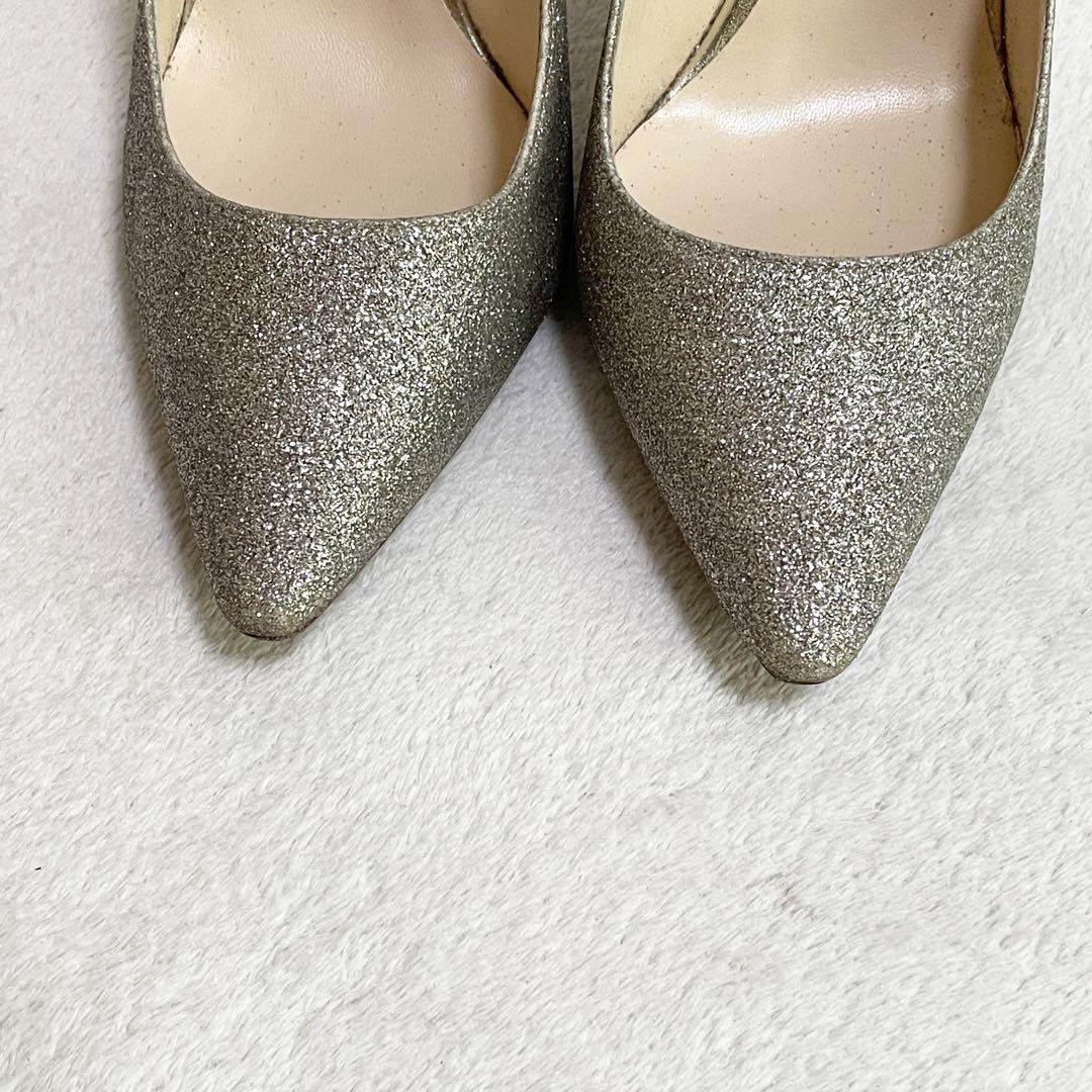 【人気✨】☆ジミーチュウ☆パンプス☆グリッター☆ラメ☆23cm☆レザー☆ROMY 画像6