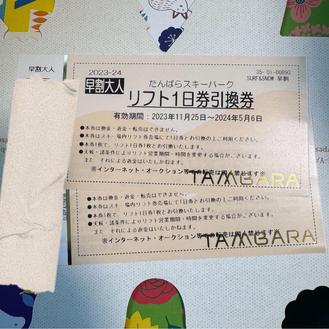 たんばらスキーパーク リフト券 1日