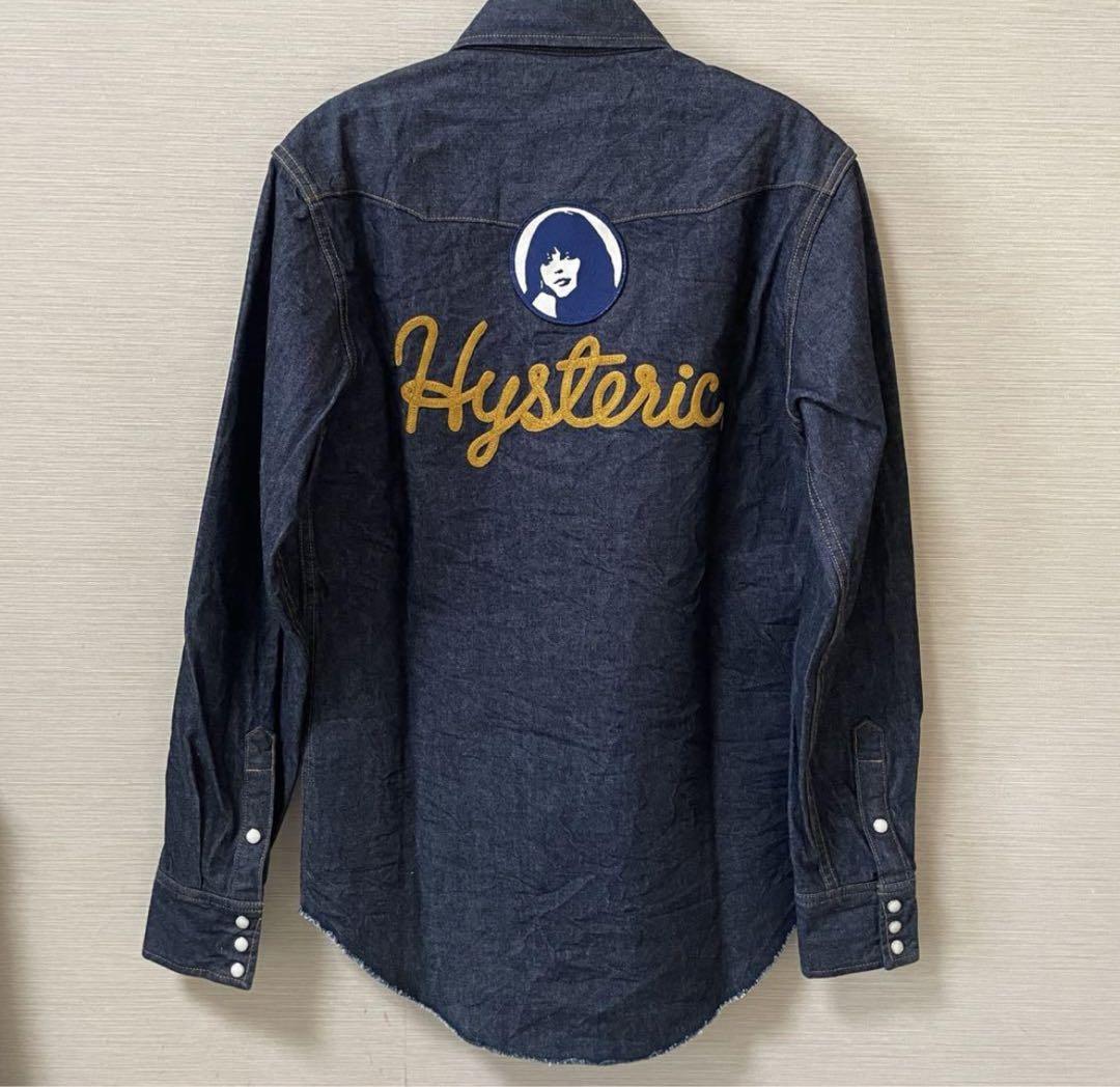 HYSTERIC GLAMOUR 小鳥 音符 刺繍 デニムシャツ S