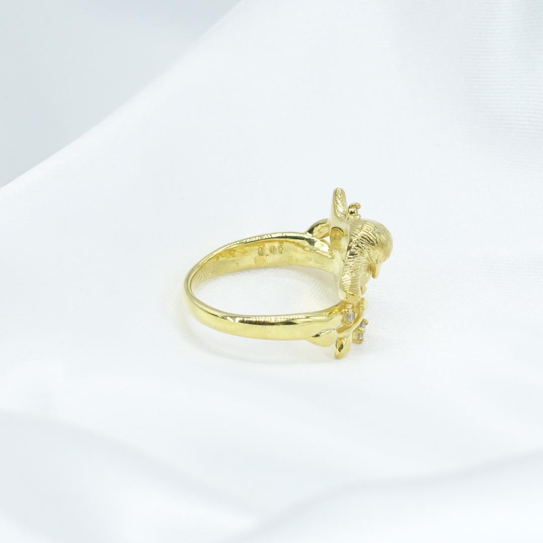 【SILVER】【0.05ct】天然 ダイヤモンド リング 指輪 鳥