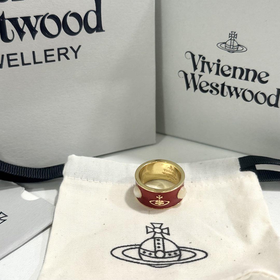 ヴィヴィアン リングMサイズ　レッドシルバー Vivienne Westwood - 新品ヴィヴィアンウエストウッド エナメル