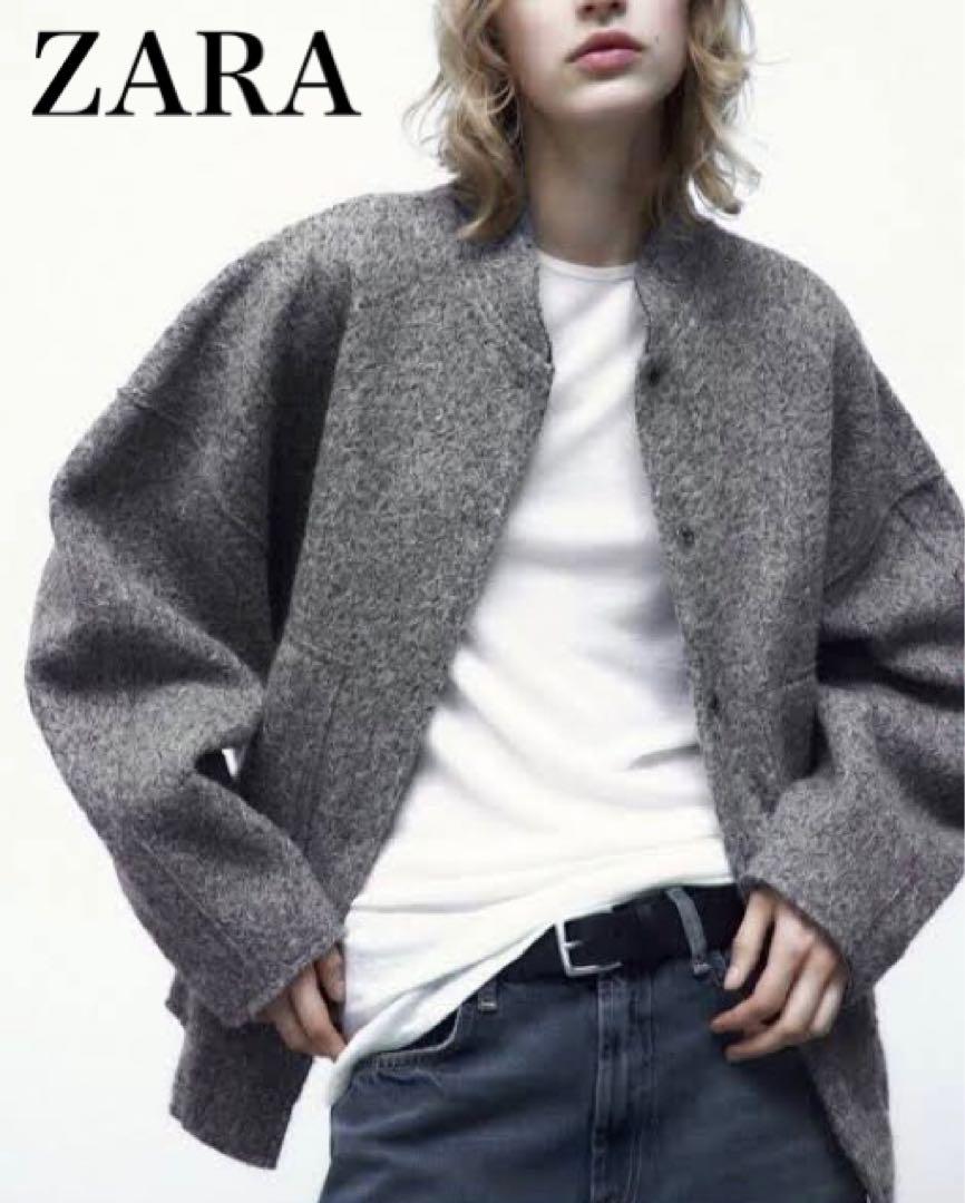 ZARA テクスチャー ボンバージャケット オーバーサイズ ザラ