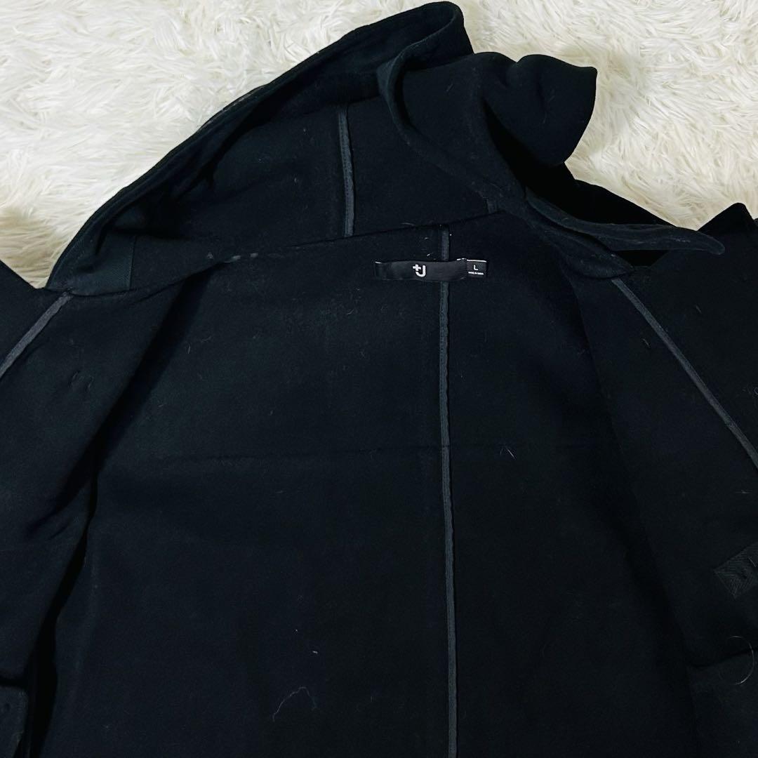 【美品】UNIQLO +J オーバーサイズ ダッフルコート ブラック L ジル