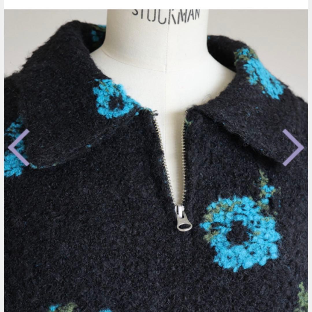 ジプソフィア フラワーニットジャケット ブラック ジプソフィア フラワーニットジャケット ブラック