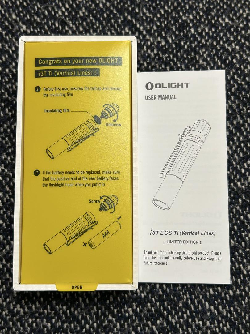 OLIGHT i3T EOS : 縦線バージョン (チタン合金製) ★限定品★
