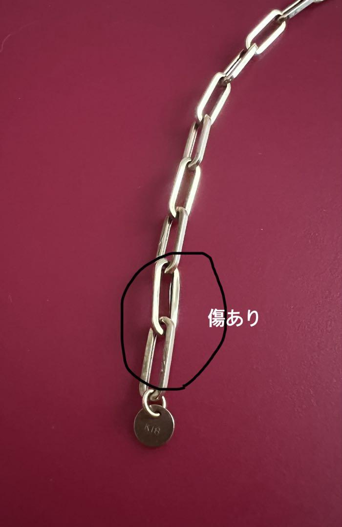 RMジュエリー 18金 ペーパークリップ 幅3mmチェーンブレスレット 20cm
