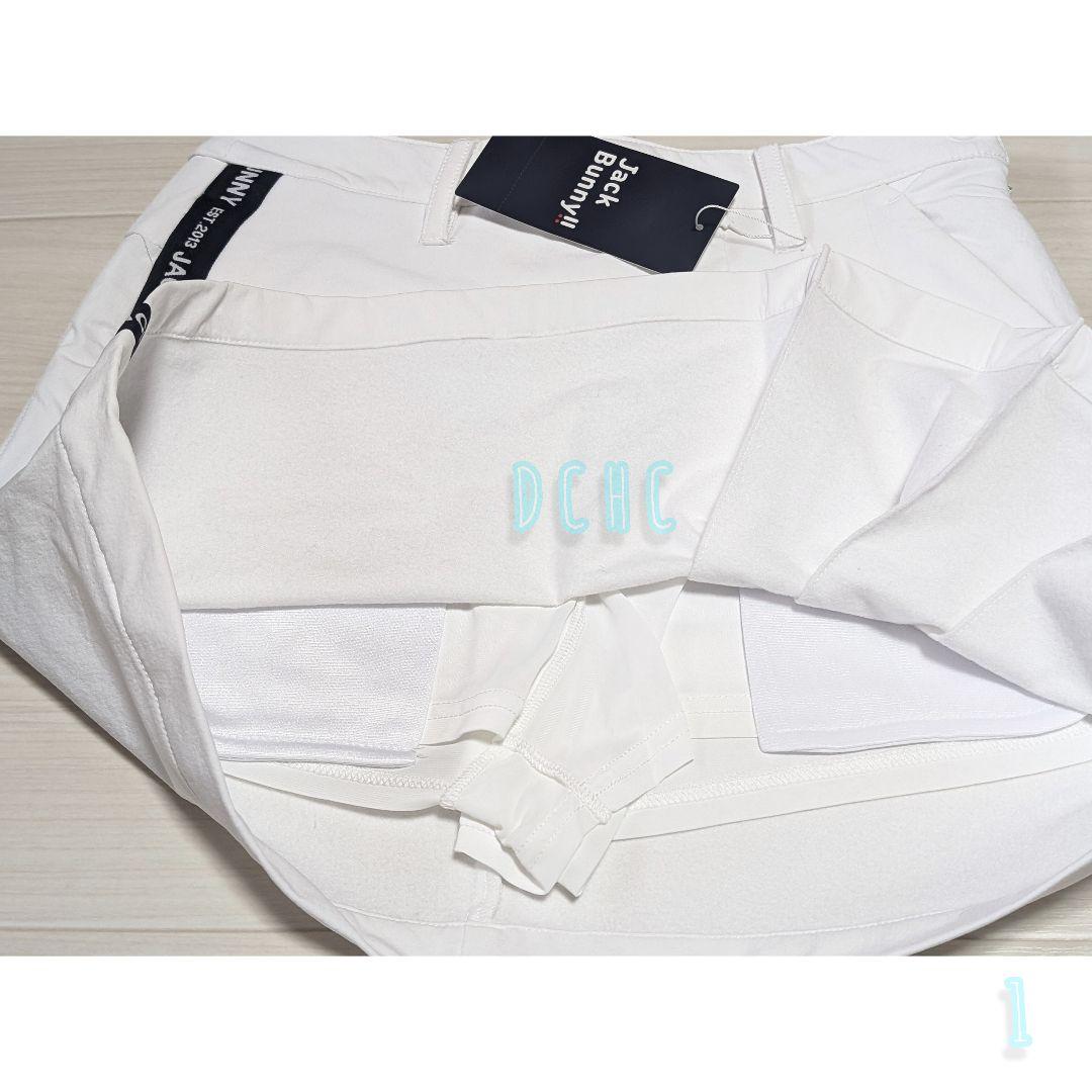 新品 【サイズ１】【ホワイト】ジャックバニー 裏起毛　ツイルスカート ゴルフ