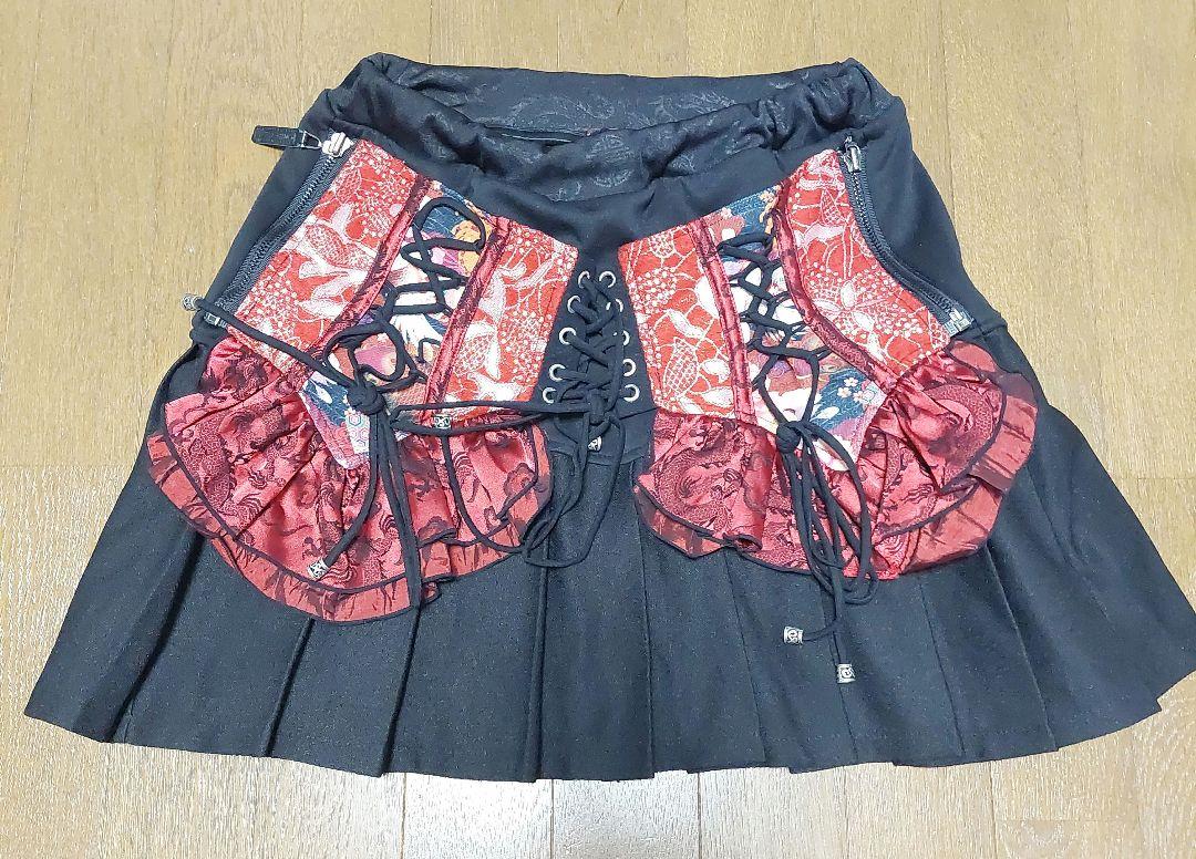 QutieFrash プリーツスカート赤