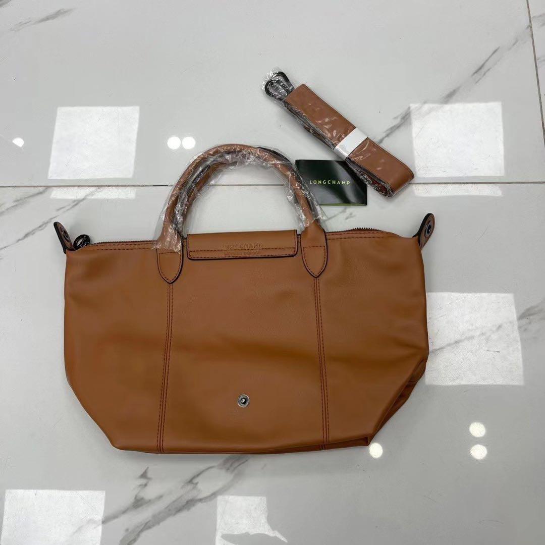 Longchamp ル プリアージュ キュイールトップハンドルバッグ ブラウン Longchamp ル プリアージュ キュイールトップハンドルバッグ ブラウン
