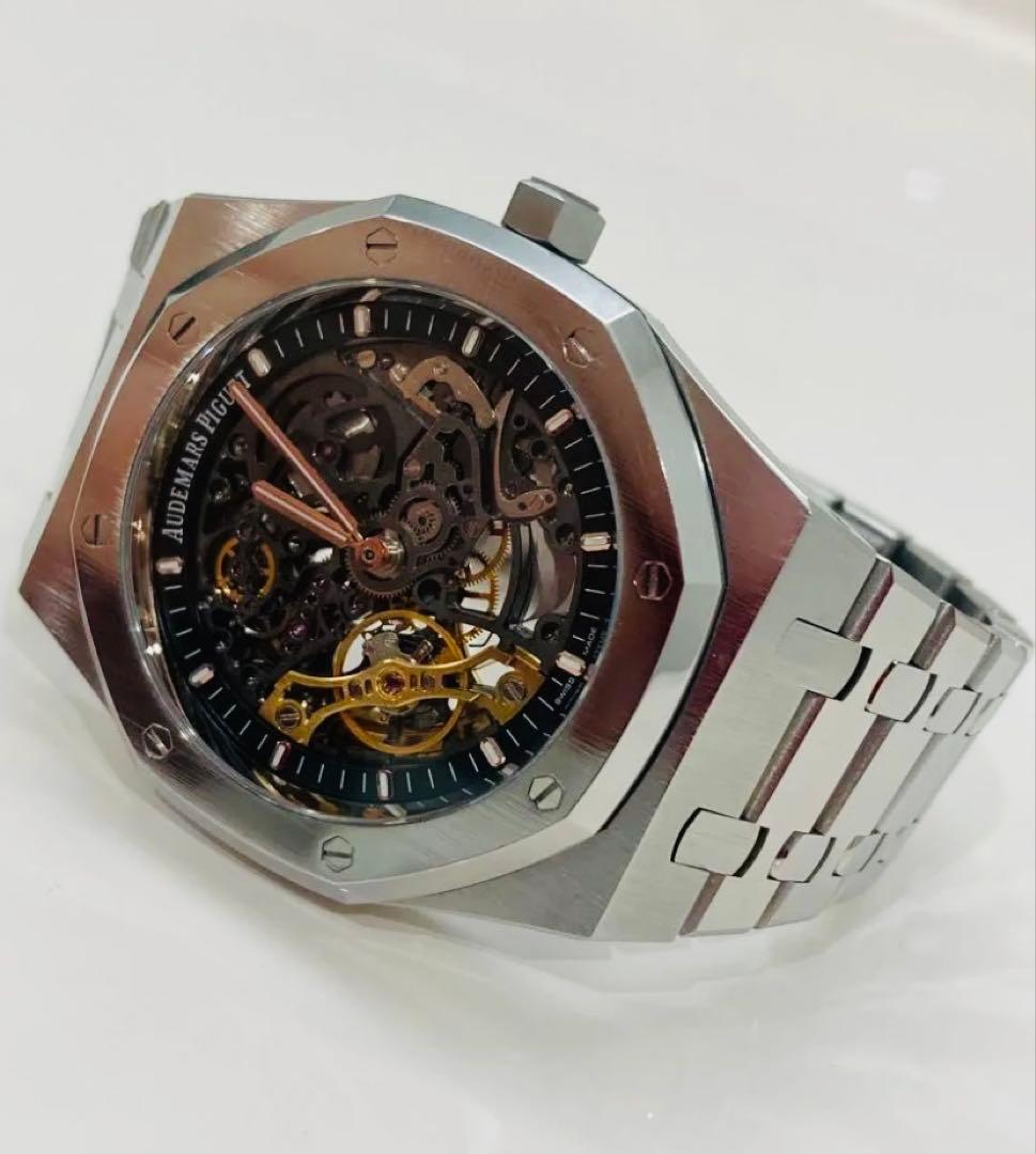 スケルトン 自動巻き 腕時計 シルバー