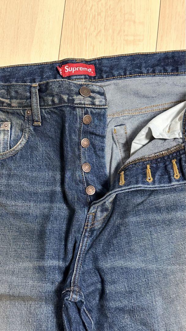 パンツ Supreme Distressed Loose Fit Selvedge 34