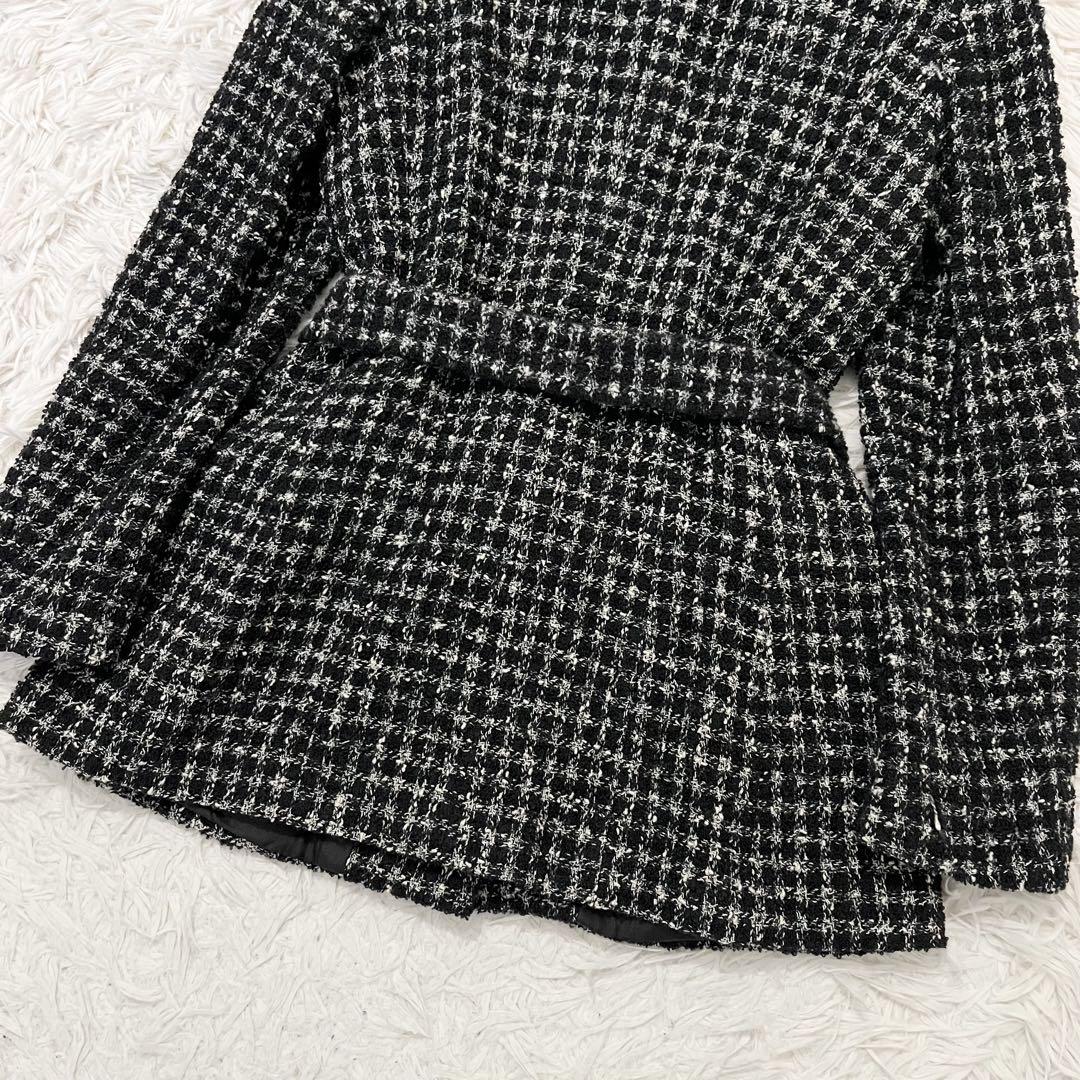 ✨美品✨マックスマーラ　ピアノフォルテ　ジャケット　ツイード調　ベルト　Ｍ ✨美品✨マックスマーラ ピアノフォルテ ジャケット ツイード調