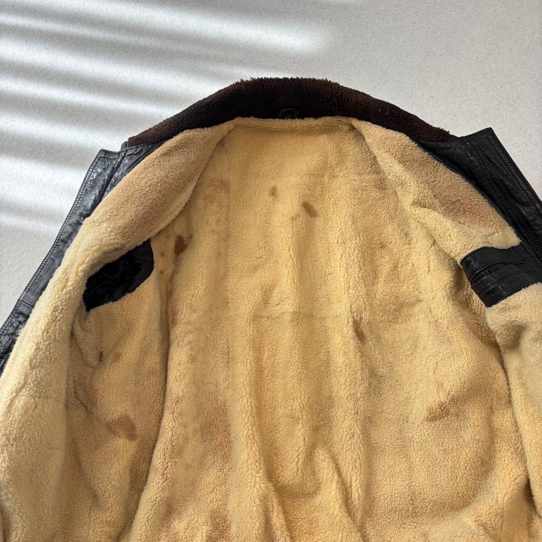 old vintage leather jacket black XL本革 ボア old vintage leather jacket black XL本革 ボア
