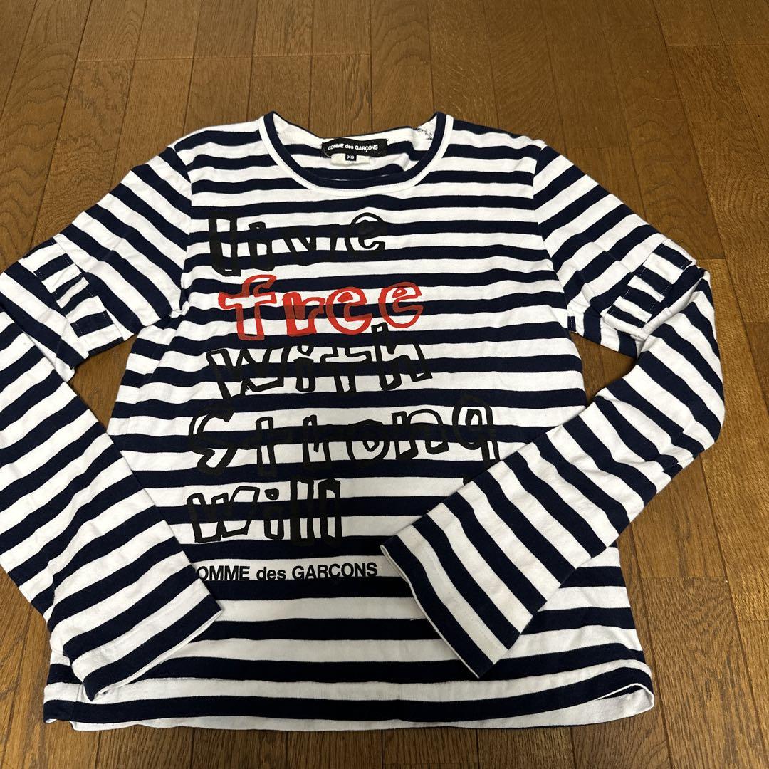 コムデギャルソン　xs トップス　カットソー　ボーダー