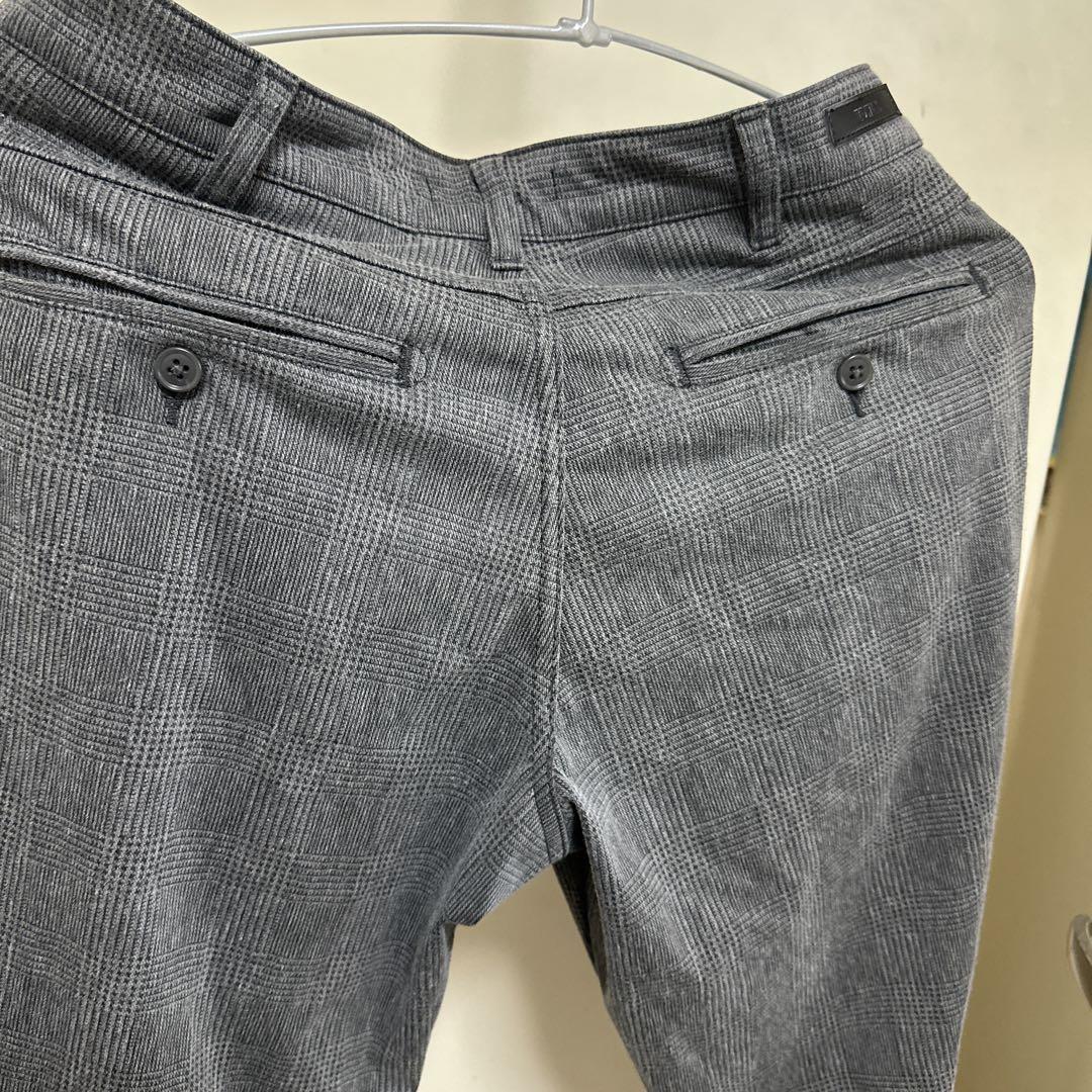 EDWIN デニスラ スリムテーパードパンツ31グレー チェック柄 EDB102