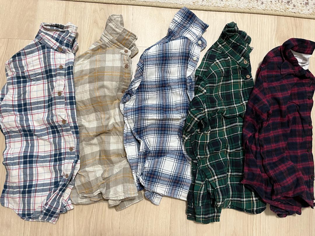 Uniqlo キッズ フランネルチェックシャツ（長袖） ５枚　サイズ 140