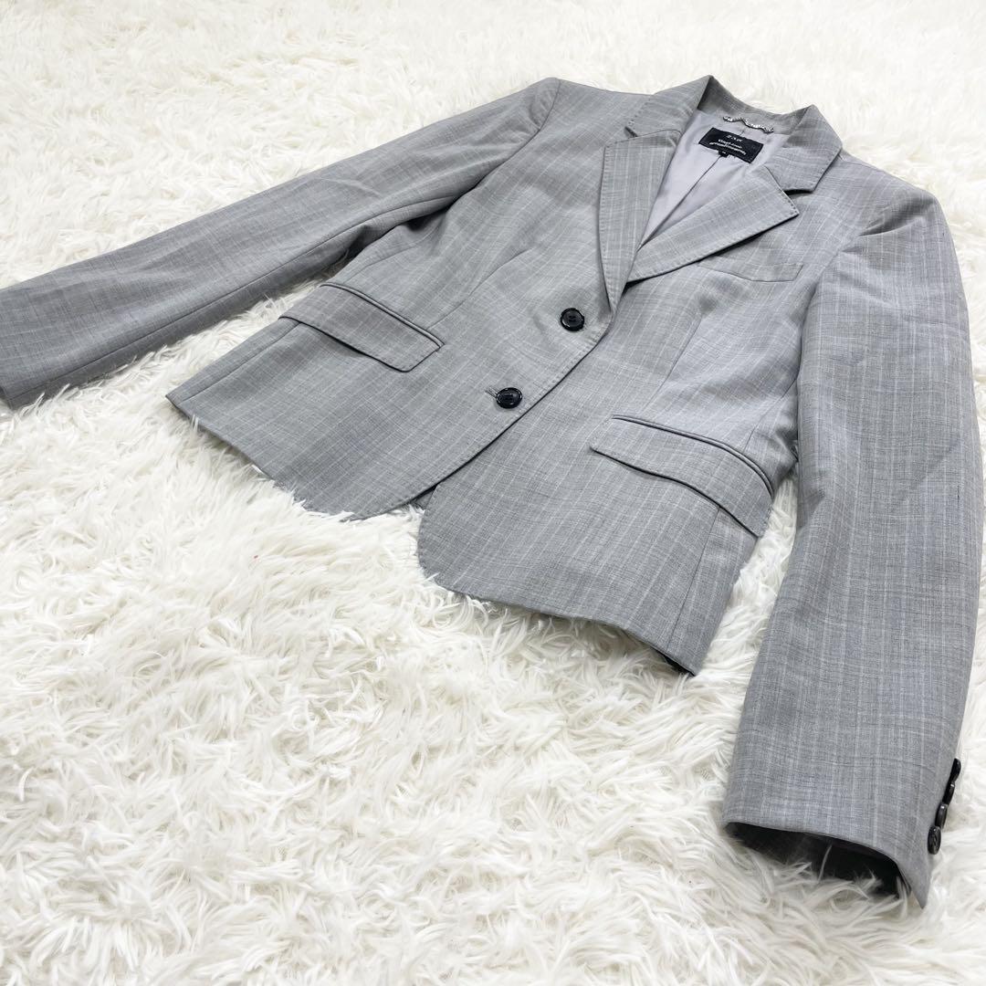 【美品】　ニジュウサンク　グレー ストライプ スーツ セット　38 40