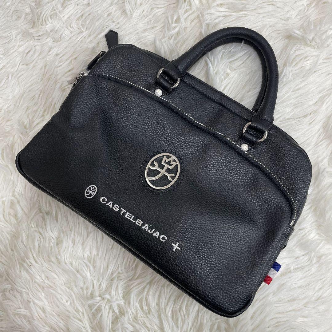 カステルバジャック ハンドバッグ ハロゲン ミニトート ミニブリーフ 黒 PU