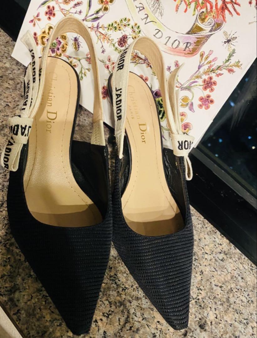 美品✨ディオールスリングバックパンプス　34.5 黒　22 21.5 極美品✨ディオールスリングバックパンプス 34.5 黒 22 21.5