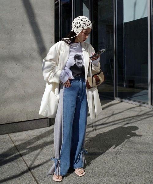 Ameri♡SIDE SWITCH 2WAY RIBBON DENIM パンツ - メルカリ