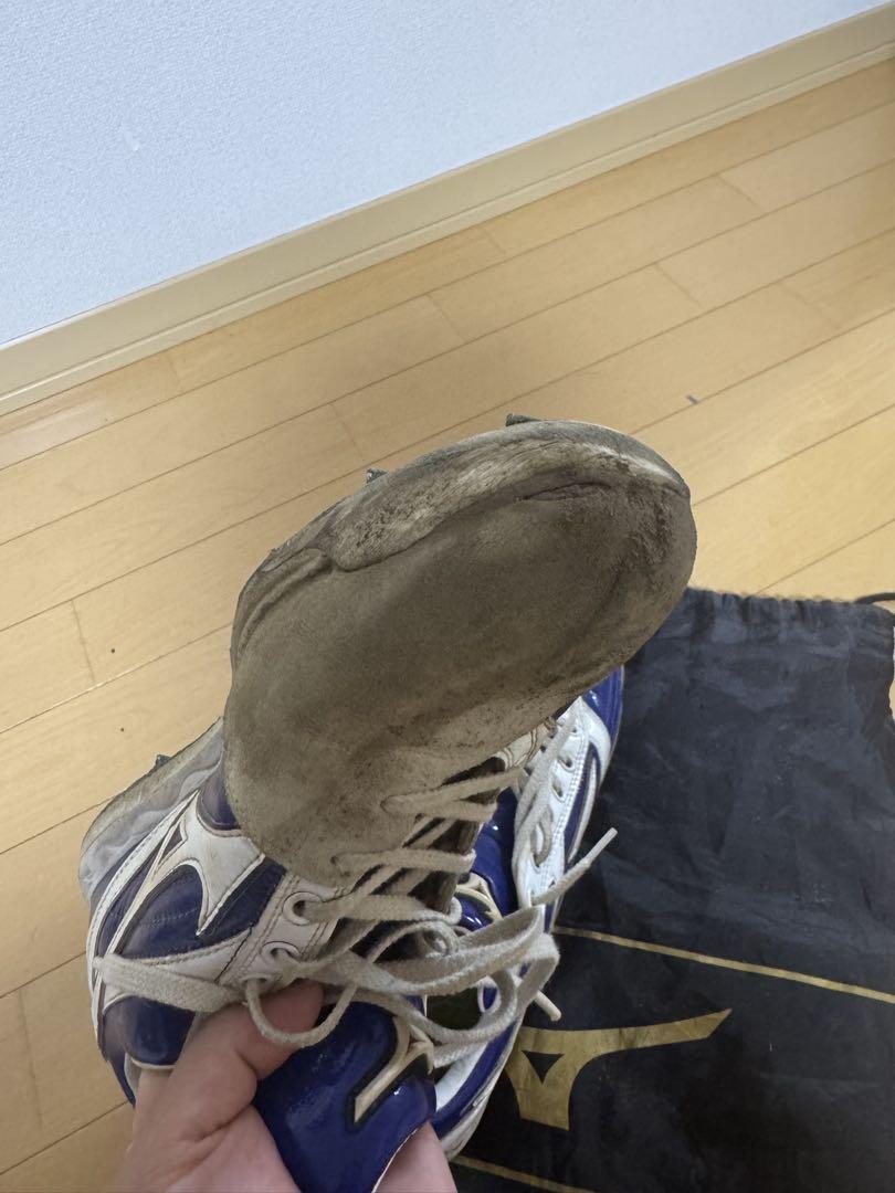 Mizuno スパイク 白/青 収納袋付き