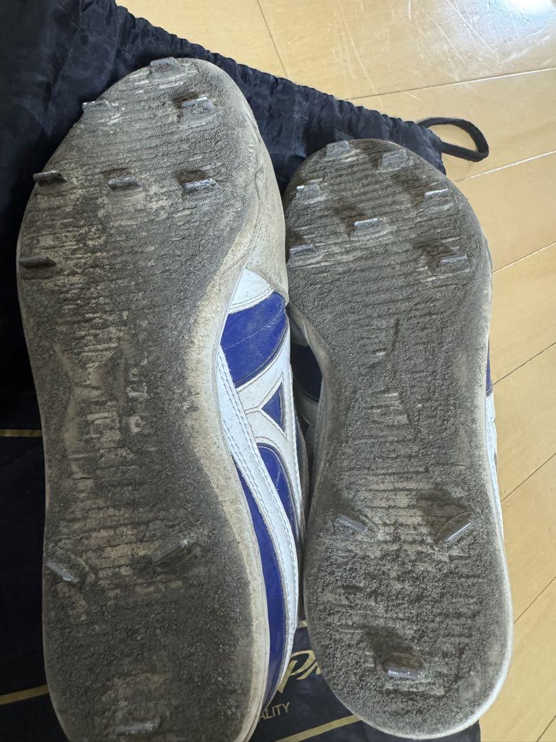 Mizuno スパイク 白/青 収納袋付き