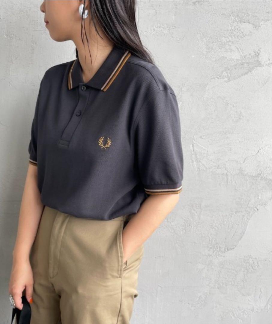 FRED PERRY ツインティップライン ワンポイントロゴ刺繍ポロシャツ