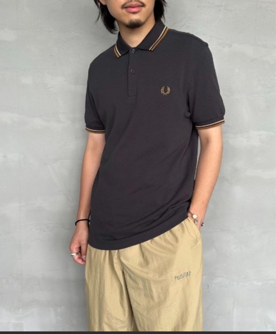 FRED PERRY ツインティップライン ワンポイントロゴ刺繍ポロシャツ
