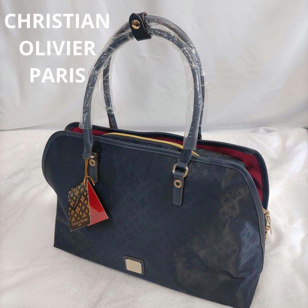 CHRISTIANOLIVIERPARISネイビー トートバッグ　ハンドバッグ