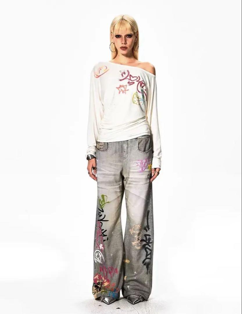 Faychui 24aw paint denim