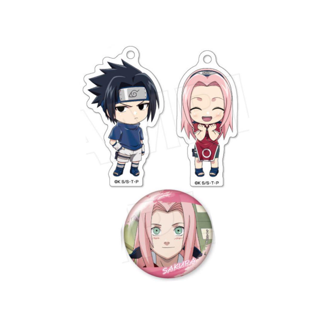 NARUTO ヴィレヴァン うちはサスケ 春野サクラ 缶バッジ
