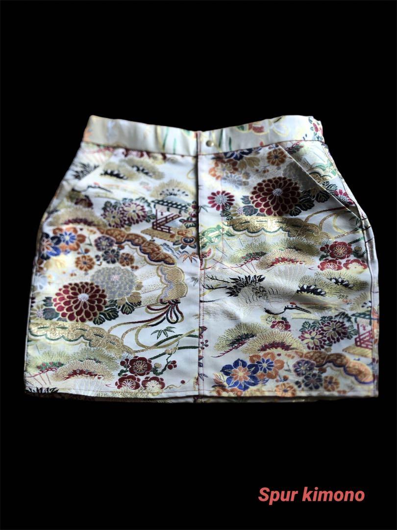 kimono upcycle 着物リメイク　着物帯　ミニスカート