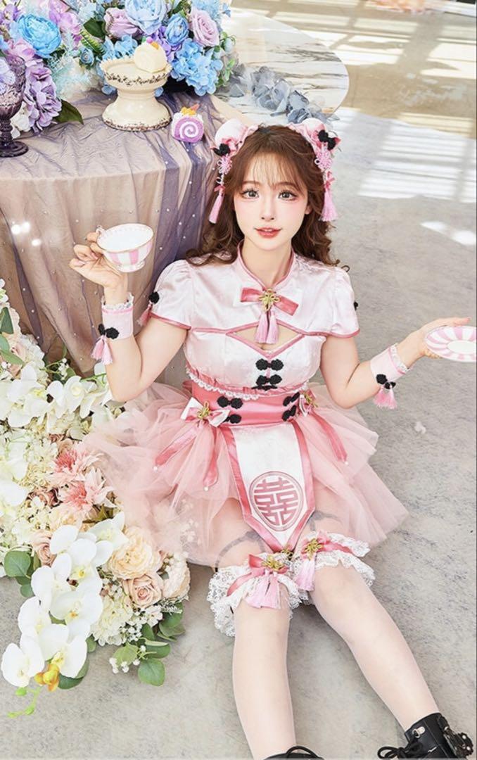 2025-25 秋冬新作  ハイブランドの Malymoon アイドルチャイナ ピンク オリジナルコスプレ9点セット コスプレ衣装