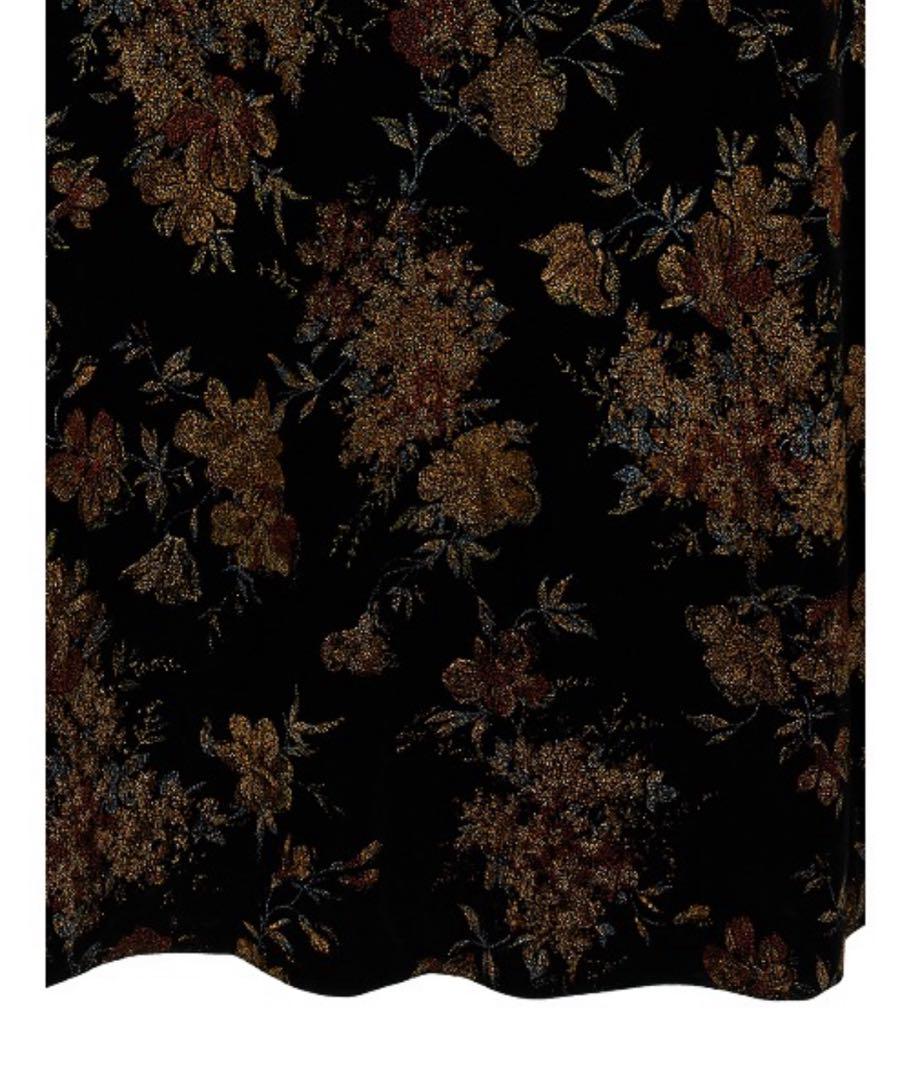 ワンピース FLOWER PRINT VELOUR DRESS