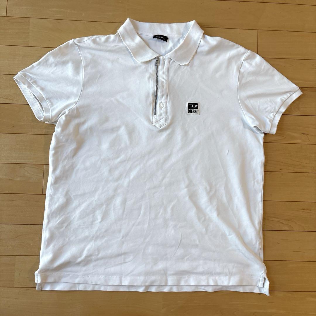 【匿名配送　未使用タグ無し】DIESEL ポロシャツ　XLサイズ 美品】DIESEL ホワイト ポロシャツ XL - メルカリ