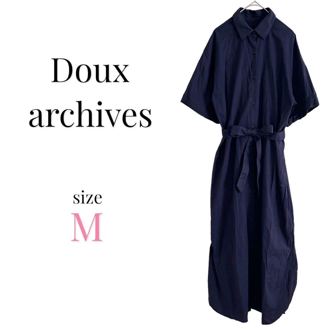ドゥアルシーヴ【M】半袖 ロングシャツワンピース シンプル 薄手 ドゥアルシーヴ【M】半袖 ロングシャツワンピース シンプル 薄手