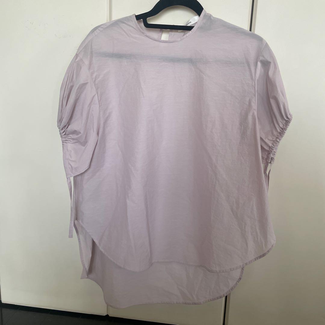新品未使用　ebure 薄紫 パフスリーブ シャツ
