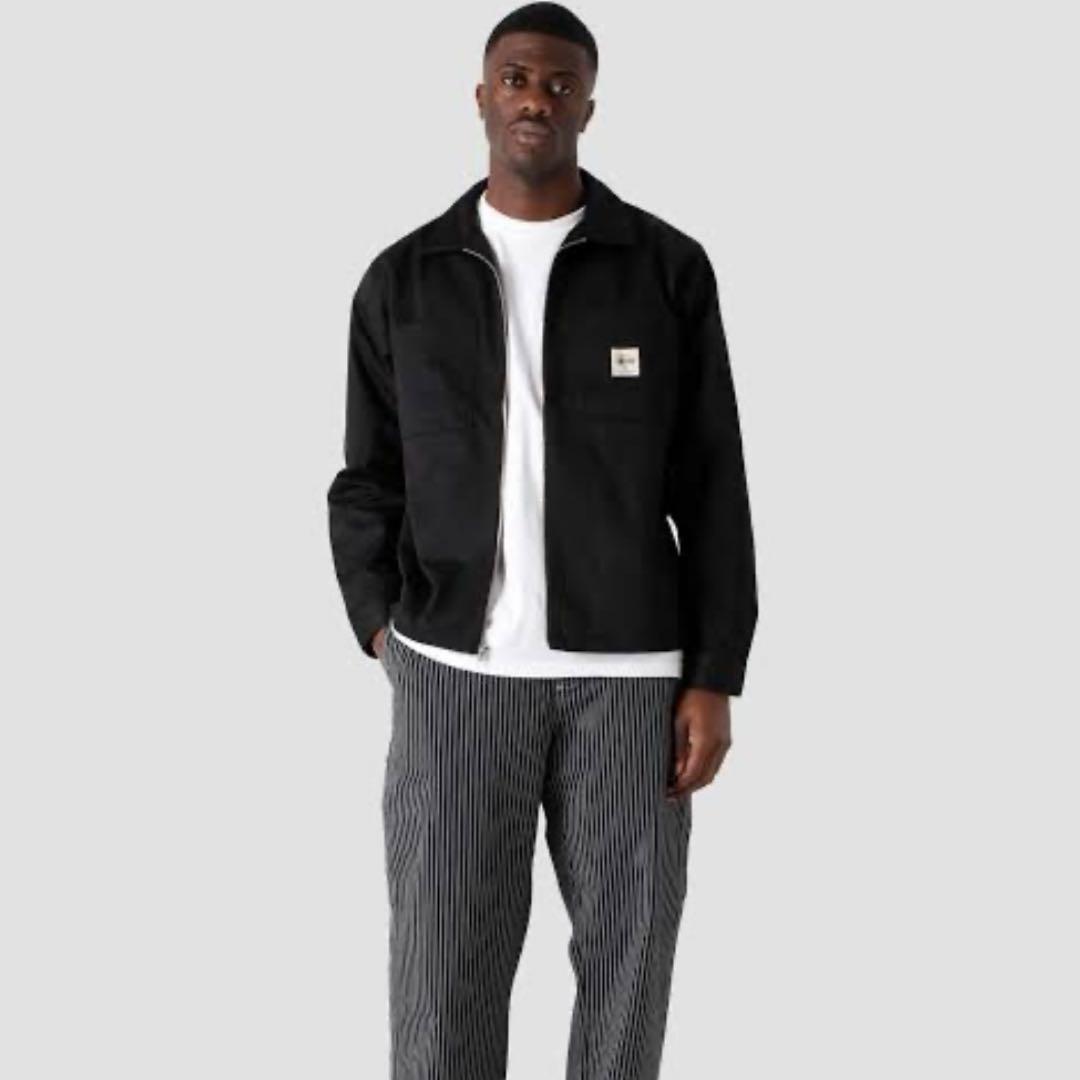 Stussy 黒 ジップアップジャケット ワークジャケット　短丈